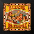 thumbnail image 2 of Vintage Booze Labels 20x20 Black Modern Framed Museum Art Print Titled - Elixir de France, 2 of 5