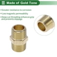 thumbnail image 3 of Unique Bargains Brass Pipe Fittings 3/8"NPT Hexagonal male thread connector 2 Pcs, 3 of 7