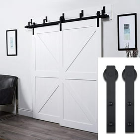 6 6 Ft Bypass Sliding Barn Door Hardware Double Wood Doors One