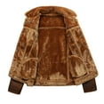 thumbnail image 4 of WXLWZYWL Winter Coat For Men,Bomber Faux Leather Jacket For Men Vintage Turn-Down Collar Sherpa Lining Coat Sport Jackets, 4 of 5