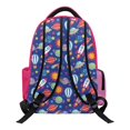 thumbnail image 2 of Xixirimido 17inch Backpack for Kids Multi-pocket School Bag for Boys Girls Large Capacity Bookbag for Preschool Kindergarten Elementary Students, Space Rocket Planet Pink Gingham, 2 of 8