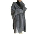 thumbnail image 2 of IMENGL Custom knit sweater female thick thread, Gray One Size, Size One Size, 2 of 5