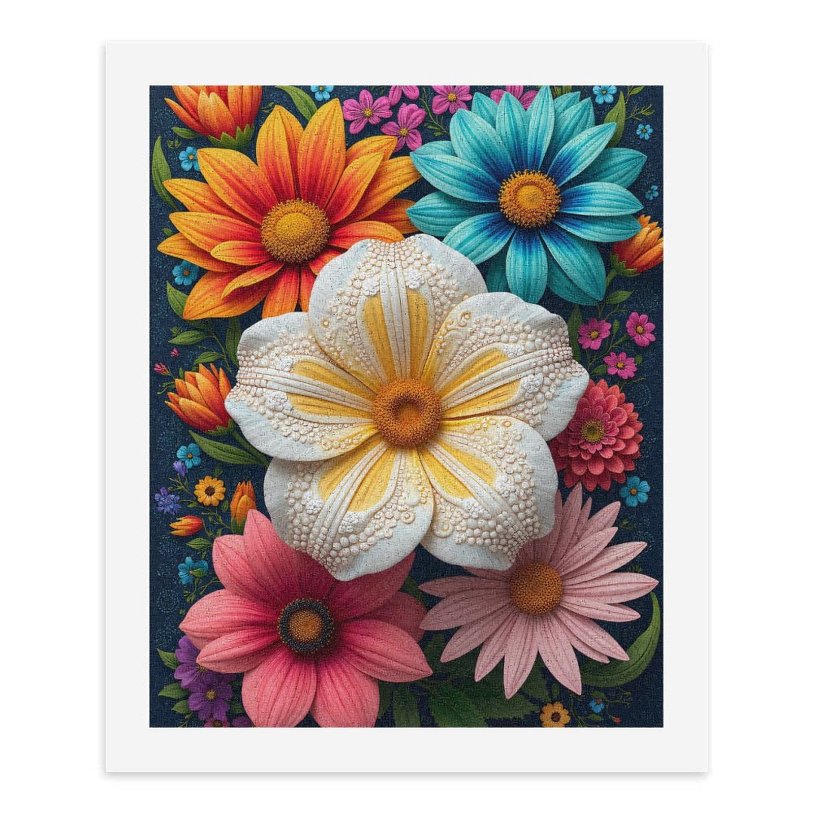Paint By Numbers Kit for Adults Beginner - Colorful Floral Art Composition DIY Canvas Painting Kits for Adults, Frameless Paint By Number for Adults for Home Wall Decor 16x20 Inch