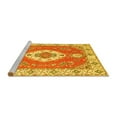 thumbnail image 2 of Ahgly Company Machine Washable Indoor Square Medallion Yellow Traditional Area Rugs, 6' Square, 2 of 4