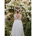 thumbnail image 2 of 2Bunnies Girls' 12M-12yr Paisley All-Over Lace V Back Sleeveless Maxi Flower Girl Dress, 2 of 7