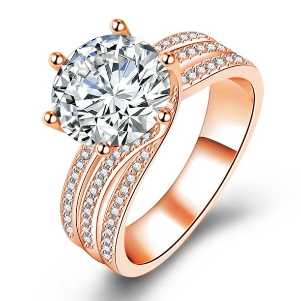 WREESH Bague en pierre blanche fait la main bague de fian ailles