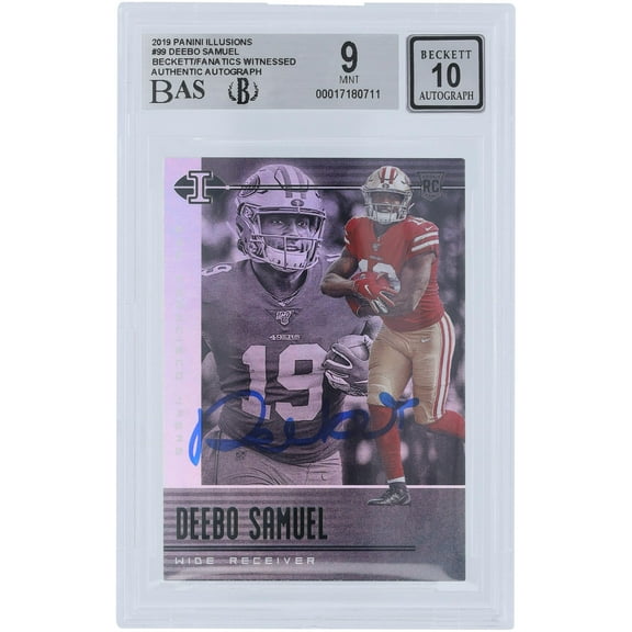 Deebo Samuel San Francisco 49ers Autographed 2019 Panini Illusions Retail #99 Beckett Fanatics Witnessed Authenticated 9/10 Rookie Card - Fanatics Authentic Certified