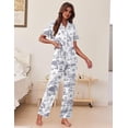 thumbnail image 2 of EKOUAER Women's Pajama Sets Button Down Loungewear Short Sleeve Sleepwear 2 Piece Pants Pjs Set with Pockets, 2 of 6