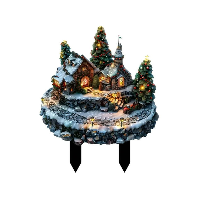 SIfdSeng Get it Fast Christmas Architecture Plan Wooden Sign Festive Home & Garden Holiday Atmosphere Insert for Christmas Season