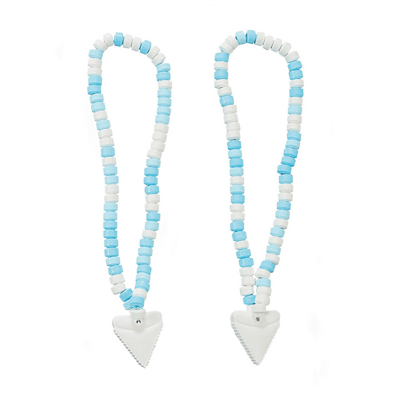 Shark Attack Candy Necklaces with Shark Tooth Charm – 12 Ct., 18", Blue & Gray