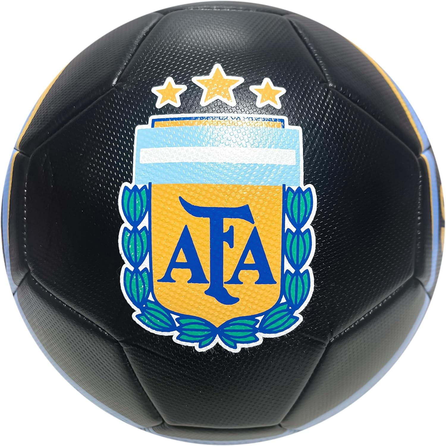 Icon Sports Officially Licensed Argentina National Football Team Soccer Ball Player 10 Design - Size 5 Black Ball