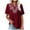 Embroidery-01-Wine, variant on Jewelreauty Casual Embroidery Shirts for Women Cotton Linen V Neck Mexican T-Shirts Summer Loose Tunic Tops (S, Black)