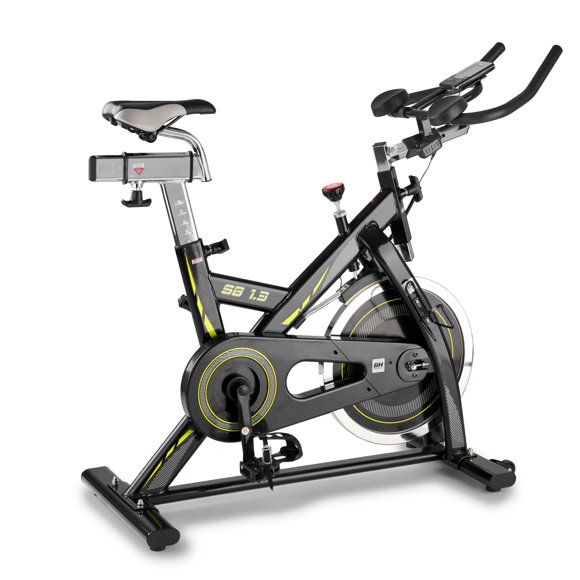 Bicicleta Fija BH Fitness  Spinning Volante Ergonómico Ajustable Sistema de correa Poly-V Freno de Fricción SB1.3 H9154S