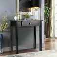 thumbnail image 3 of Gymax Table Console avec Tiroir pour Entrée Couloir Table d'Appoint en Bois Noir, 3 of 10