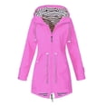 thumbnail image 4 of Veste à Capuche Douce pour Femme Imperméable Pluie Automne Manches Bras Manteau Extérieur Rose m, 4 of 4