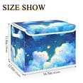thumbnail image 3 of Happy Clouds and Stars Large Storage Bins with Linen Collapsible Lid Storage Box 16.7 x 12.6 x 11.8in, 3 of 7