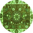 thumbnail image 1 of Ahgly Company Indoor Round Abstract Green Modern Area Rugs, 3' Round, 1 of 4