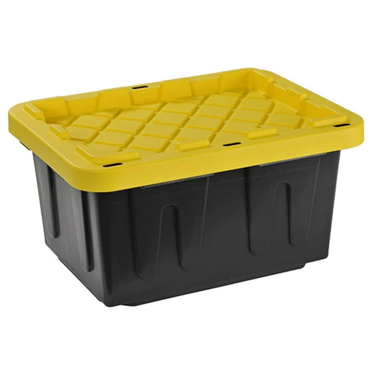 ＊daigoro＊TOTE BOX LARGE(TXB43T) Juggernaut Storage 5 Gal Lockable Plastic Storage Tote, (Set of 2