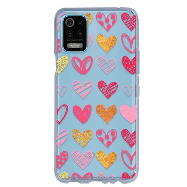 Funda Para LG K52 Corazones Varios, Uso Rudo, InstaCase Protector para LG K52 Antigolpes, Case Corazones Varios