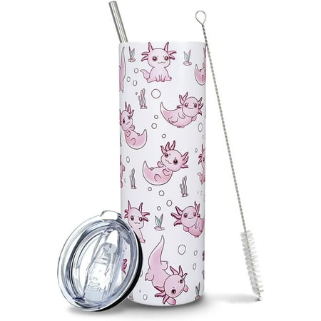 

Axolotl Travel Mug Axolotl Gifts Cute Tumbler with Straw and Lid Axolotl Stuff/Ornament Unique Birthday Gifts for Women Friends Female Teenage Girls - Axolotl Party Supplies Axolotl Cup 20 Oz