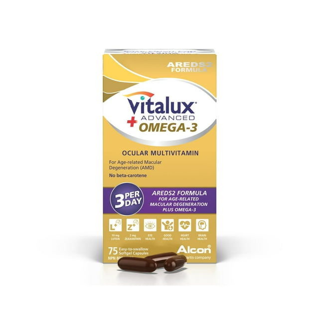 VITALUX® Advanced Plus Omega-3, Ocular Multivitamin, Macular Degeneration Supplement with AREDS 2, AMD