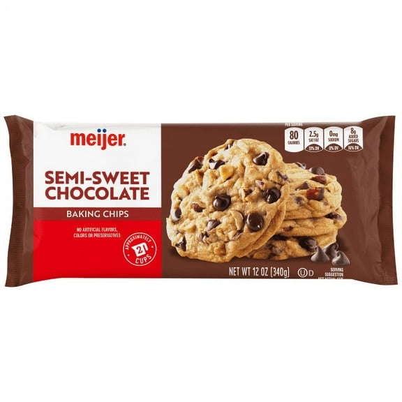 Pack of 2 Meijer Semi-Sweet Chocolate Baking Chips, 12 oz