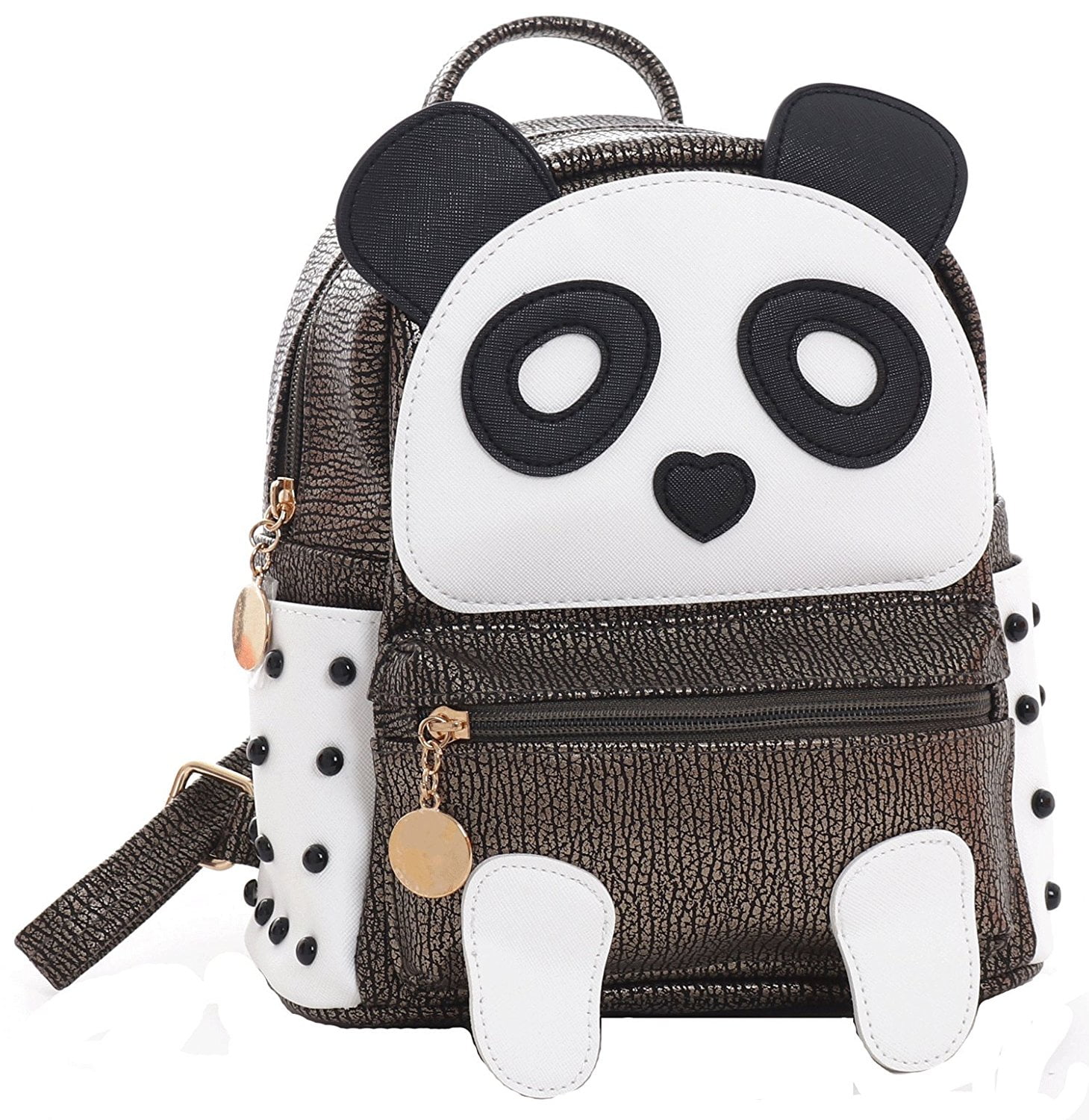 MJEWELRYGIFT Girls Fashion Panda Book Bag Rivet Women Mini Casual