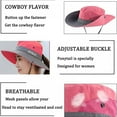thumbnail image 4 of Packable Bucket Hat With Wide Brim Quick Drying Breathable Sunshade Sun Ponytail Foldable Cap With Chin Strap, 4 of 5
