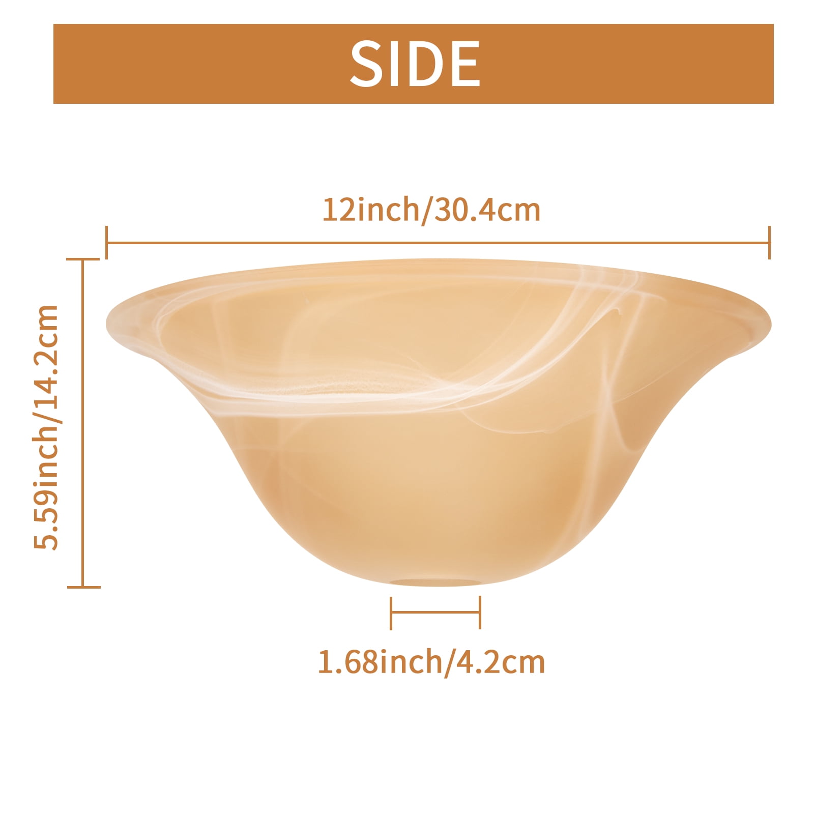 E26 Socket Replacement Torchiere Floor Lamp ,Lamp Shade Replacement with Amber Alabaster Glass Bowl Shade