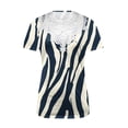 thumbnail image 3 of cocolona Womens Summer Tops Short Sleeve Lace V Neck T-shirt Fashion Casual Floral Print Tees Loose Tunic Blouses, 3 of 5