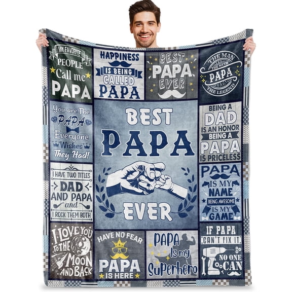 DAJU Papa Gifts from Granddaughter GrandsonBest Papa Ever Gifts Papa Birthday Gifts from Grandkids to My Papa Grandpa Gifts for Fathers Day Christmas Papa Blanket Gifts(30*40inch)