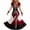 Gray, variant on Women's Gothic 3D Print V Neck Long Maxi Dress Short Sleeve Fit and Flare Gown Fashion Halloween Party Costume for Women Pink XL