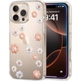 thumbnail image 1 of Biwat-Case Compatible with iPhone 16 Pro Clear with Flower Floral Daisy Girly Design Embossed Floral Pattern Soft TPU Bumper Slim Protective Back Cover, 1 of 4