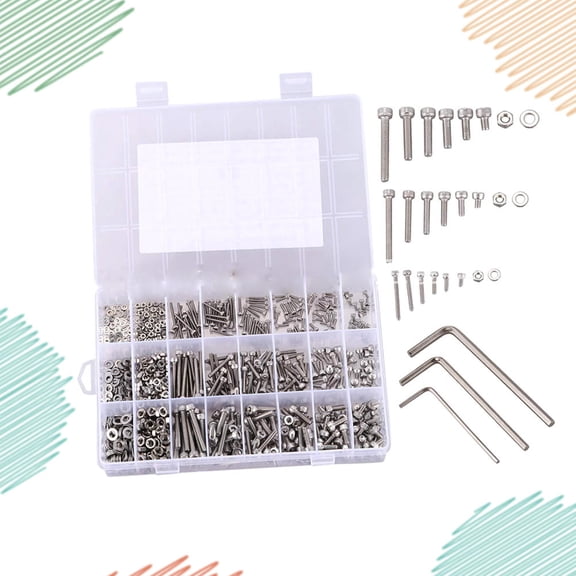 Raindrops  1080 Pcs Bolt and Nut Set Nuts Assortment Kit Screw Fasteners
