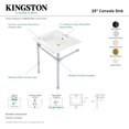 thumbnail image 4 of Kingston Brass KVPB25227W46 Dreyfuss 25" Ceramic Console Sink with Stainless Steel Legs (4-Inch, 3-Hole), White/Polished Nickel, 4 of 5