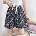 thumbnail image 2 of Pantalones cortos de dormir con estampado Floral para mujer, ropa de dormir bonita, pijama de verano, estilo coreano, ropa de casa, ropa de habitación con cintura elástica, 2 of 4