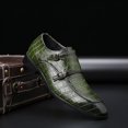 thumbnail image 1 of Zapatos planos de negocios con diseño clásico de cocodrilo, zapatos formales de cuero de diseñador para hombre, mocasines para hombre, zapatos para fiesta de Navidad (26,5 cm), 1 of 1