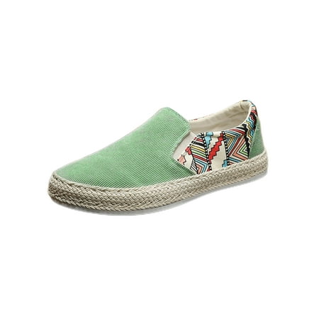

Difumos Men s Loafers Slip On Flats Round Toe Espadrille Loafer Walking Lightweight Skate Shoes Comfortable Non-Slip Casual Shoe Green 9
