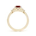 thumbnail image 2 of ANGARA Oval Lab Grown 1.25 Ct Ruby Halo Double Shank Engagement Ring for Women in 14K Yellow Gold (Size-8x6mm) | July Birthstone, Birthday, Anniversary, Jewelry Gift for Women | Lab-Grown Ruby Ring, 2 of 8