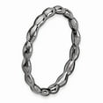 thumbnail image 3 of 925 Sterling Silver Stackable Expressions Black-plated Rice Ring Size: 9; for Adults and Teens; for Women and Men, 3 of 5