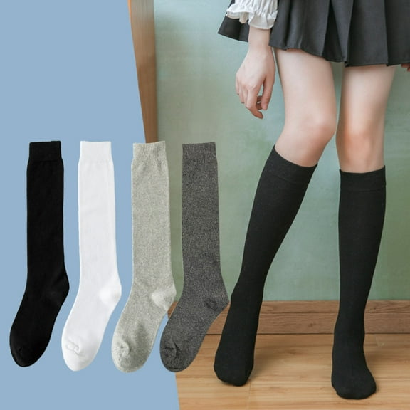 Women's Medium Length Thermal Socks Knee High Lightweight Cotton Winter Socks
