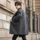 thumbnail image 4 of Abrigo de lana de doble cara para hombre, abrigo largo y mediano, rompevientos de lana, otoño e invierno, nuevo, 4 of 4