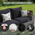 thumbnail image 2 of Aoxun Patio Furniture Sets with 44'' Fire Pit, 10 Pcs Outdoor Patio Coversation Set with 4'' Thicken Cushion, Widen Armrests Wicker Outdoor Sectional for Backyard (Waterproof Cover Include), 2 of 7