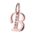 thumbnail image 1 of Charm para pulsera LuckyLy inicial letra A Acero inoxidable con baño de oro rosa 18k, 1 of 7