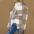 thumbnail image 3 of BiZtdJrK Fall Clothes for Women Winter Fleece Jackets 2024 Fashion Plaid Long Sleeve Plush Coats Casual Open Front Cardigans 90 off Clearance Sale Khaki XXL, 3 of 7