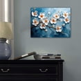 thumbnail image 5 of Abstract White Flower Canvas Wall Art, 3D Oil Painting Style Floral Print, Modern Textured Blossom Artwork for Living Room Bedroom Office Decor, Ready to Hang, 5 of 6