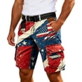 thumbnail image 5 of Krdevn Men's Independence Day American Flag Print Cargo Shorts Distressed Casual Utility Workwear Shorts, 5 of 5