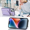 thumbnail image 2 of Crossbody for iPhone 13 Mini Phone Case for Women, Wallet Case with Credit Card Holder Shoulder Strap & Wrist Lanyard Shockproof Purse Back Flip 360 Ring Holder Kickstand Case,Purple, 2 of 9