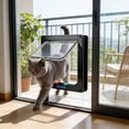 thumbnail image 5 of Cat Door Flap, Cat Door for Interior Exterior Door (Outer Size 7.7" x 7.5"), 4-Way Locking Flap for Cats & Dogs, Weatherproof Pet Door (M, Black), 5 of 7