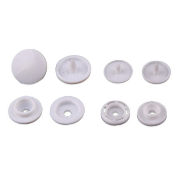 BESTOYARD Resin Snap Buttons, White, Easy to Use for Sewing Projects 100Sets